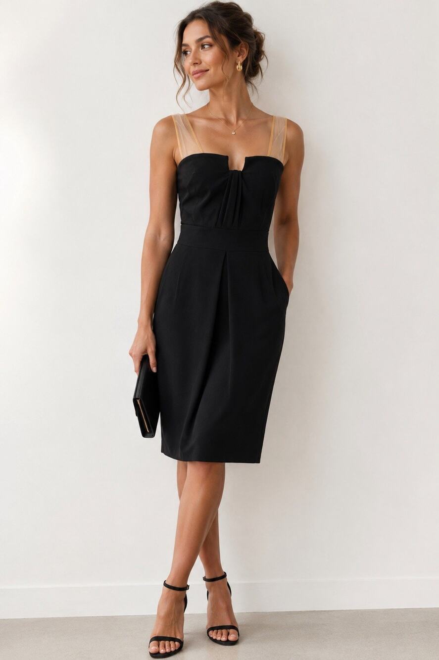 Alexander Wang Black Wool Sleeveless Cocktail Sheath Bustier Dress Sz 6